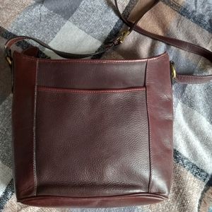 Bally Burgundy Leather Crossbody Bag